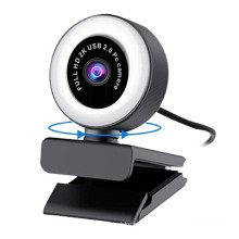 Mini Computer Camera Auto Focus 2K Web Cam Full HD WiFi Smart Web Camera with Mic and LED light